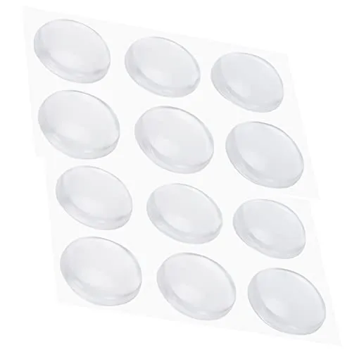 FLYAMAPIRIT Türstopper Selbstklebender Türgriffpuffer 12 Stück Transparent Rund Weiche Türstopper Elastische Silikon Türpuffer für Wandschutz