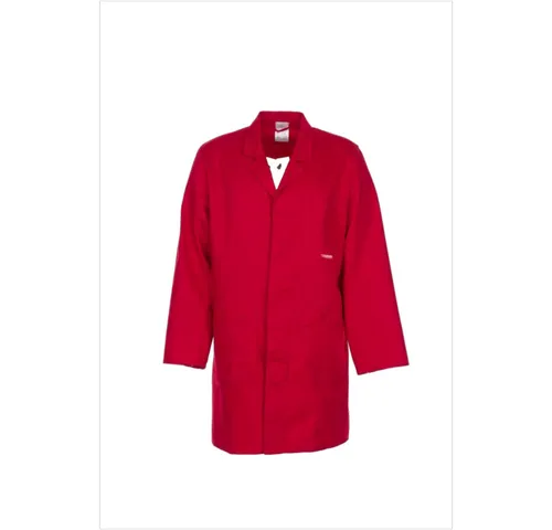 Berufsmantel 0136 mittelrot, Größe 50 - 100% Baumwolle für vielseitigen Einsatz - Arbeits- & Schutzkleidung - Robuster Berufsmantel mit 2 Seitentaschen und 1 Brusttasche für praktische Aufbewahrung, ideal für zahlreiche Branchen.