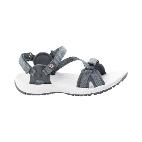 Jack Wolfskin Lakewood Ride Damen Sandalen in Grau, Größe 37 - Leichte und luftige Outdoorsandale mit Neoprenpolsterung und griffiger Sohle für optimalen Halt bei Outdooraktivitäten und im Alltag.
