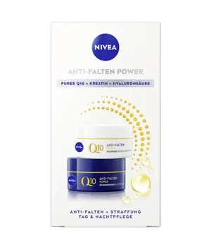 NIVEA Q10 Anti-Falten Power Tages- und Nachtpflege Set - Hochwirksames Gesichtspflegeset mit Tagespflege LSF 15 und Nachtpflege, speziell zur intensiven Feuchtigkeitspflege und Faltenminderung, für ein strahlendes Hautbild.