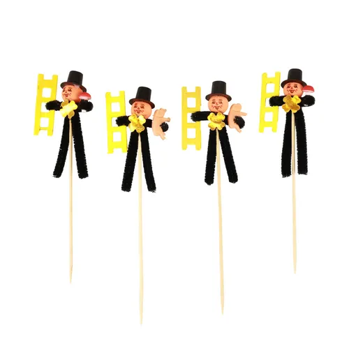 Schornsteinfeger Blumenstecker Silvester Deko Glücksbringer 17cm 36 Stk