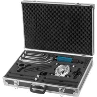 STAHLWERK Hydraulischer Universal-Abzieher 10 t Zugkraft - Rad- & Reifenwerkzeuge, kompaktes Design für schnelles Abziehen ohne Beschädigungen an Fahrzeugkomponenten, inklusive umfangreichem Zubehör für vielseitige Anwendungen.