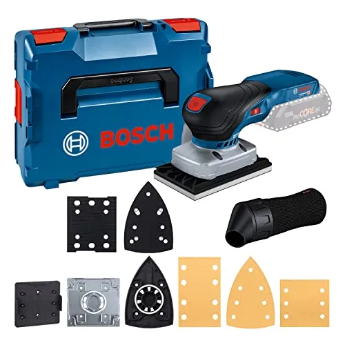 Bosch Professional 18V System Akku Schwingschleifer GSS 18V-13 - bürstenloser Motor, optimale Kontrolle und schnelle Arbeitsfortschritte, inkl. Staubbeutel und Schleifplatten