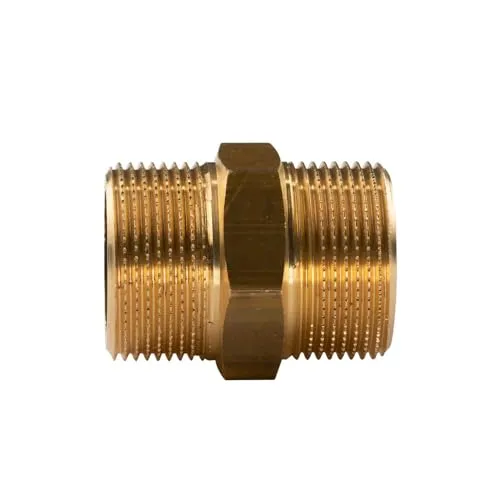 Messing Gewinde-Fitting Doppelnippel mit Langgewinde 1 1/4'AG - 1 1/4''AG (DN 32), schwere Ausführung