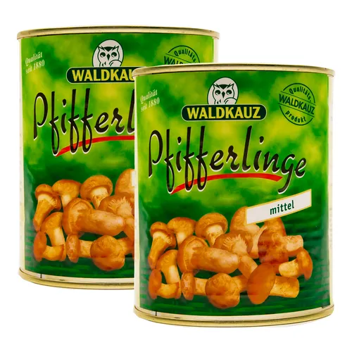 Food-United Pfifferlinge mittel Speise-Pilz 2 x Dose Füllmenge 800g ATG 455g