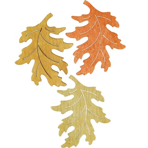 Tischdeko Herbstblätter Holz Streudeko 4cm 72 Stk, 72 Stück