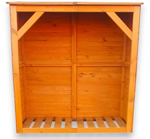 Promadino Kaminholzschrank - Aschesauger: Robuster Holzhalter aus tauchimprägniertem Material, ideal für die ordentliche Lagerung von Kaminholz mit den Maßen 149x78x165 cm.