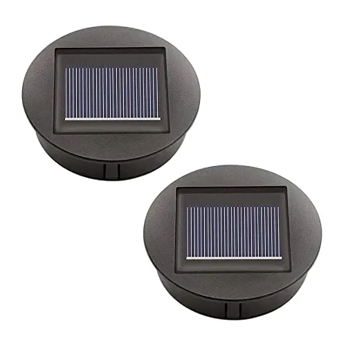 Satz Von 2 Solarleuchten Ersatz Top mit LED Leuchtmitteln Solarpanel Laterne Deckel Leuchten Ersatzoberteil Glühbirne Ersatzteil für Outdoor Hängelaternen DIY für LED Solarleuchten Garten Decor