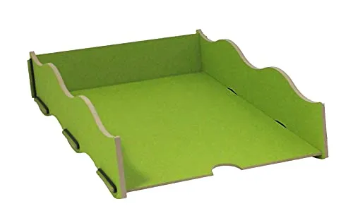 Werkhaus SON 106615 Ablagekorb mit Wellenrand Grün Briefkorb Briefablage Ablagebox