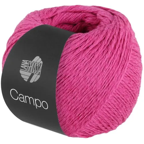 LANA GROSSA Campo | Feines, mehrfach verzwirntes Baumwoll-Mischgarn mit Struktur | Handstrickgarn aus 65% Baumwolle & 25% Viskose & 10% Leinen | 50g Wolle zum Stricken & Häkeln | 165m Garn FB 18