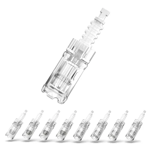P-Beauty Ersatzkartuschen für A10 Microneedling Gerät 10x Nano Silicone Nadeln - Microneedling für Anti Aging, Hautpflege, Anti Falten, Gesichtspflege für Hautbild & Poren (10x NANO SILICONE)