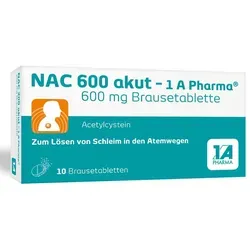 NAC 600 akut-1A Pharma - Arzneimittel zur Verflüssigung von zähem Schleim in den Atemwegen, ideal für eine erleichterte Schleimlösung und Abhusten bei Atemwegserkrankungen.