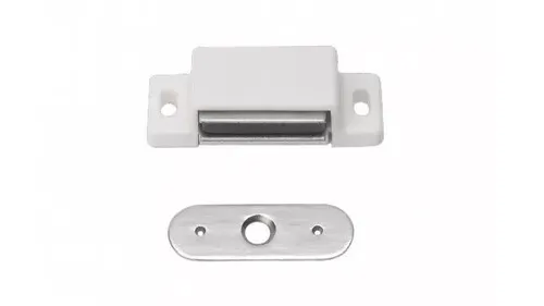 Magnetschnäpper 15 x 14 x 45 mm weiß 3 kg mit Schrauben Möbelschnäpper 2 Stück