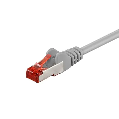 Goobay 92741 CAT 6 Kabel Lan Netzwerkkabel für Gigabit Ethernet S-FTP doppelt geschirmtes Patchkabel mit RJ45 Stecker, 20m, Grau