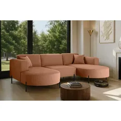 Kaiser Möbel Ecksofa Modena U Rein Stoff Quelle Kupfer in orange von Kaiser Möbel