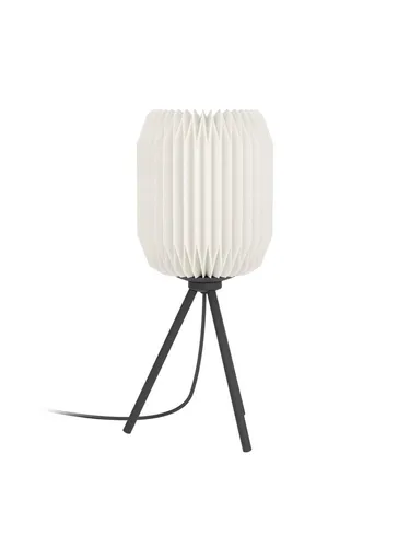 EGLO Stativ Tischlampe Belgrave - Tischlampe im Japandi-Stil mit Dreibein-Stativ aus schwarzem Metall und FSC-zertifiziertem Papier, schafft eine warme Atmosphäre in jedem Raum.