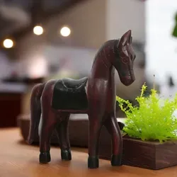 Tierfigur Dekofigur aus Holz als Tischdekoration Hevonen Dunkelbraun