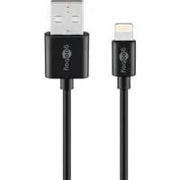 USB 2.0 Adapterkabel, USB-A Stecker > Lightning Stecker schwarz, 1 Meter