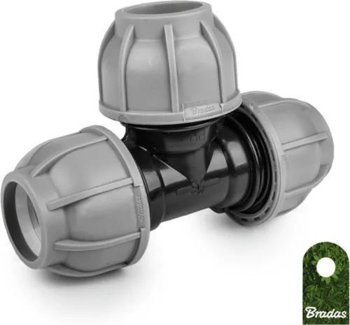 PE-T-Stück für Schlauchrohre verschraubt 50mm Bradas