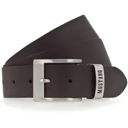 MUSTANG Ledergürtel mit Feiner Haarnarbung - Hochwertiger Gürtel im Vintage-Look, 4 cm breit, ideal für Jeans und Stoffhosen, stufenlos verstellbar dank der Metall-Einfachdornschließe.