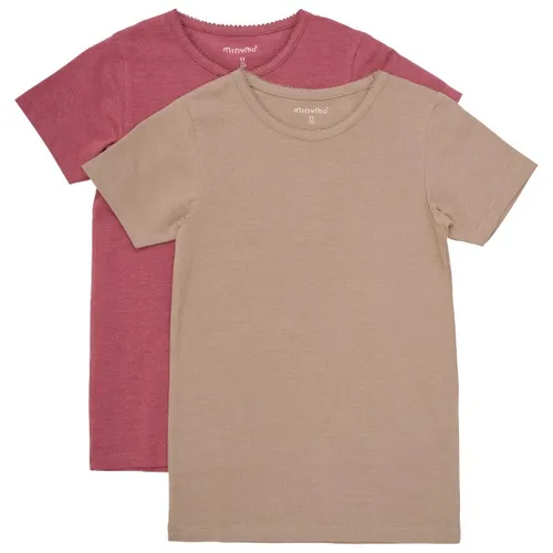 Minymo - Kid's Basic 33 -T-Shirt S/S (2-Pack) - T-Shirt Gr 86 braun