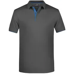 Men's Polo Stripe: Klassisches Polo mit Kontraststreifen in Blau/Grau, Gr. 3XL - Herren-Shirts mit hochwertiger Piqué-Qualität aus gekämmter Baumwolle, ideal für einen stilvollen Look durch den taillierten Schnitt und Kontraststreifen.