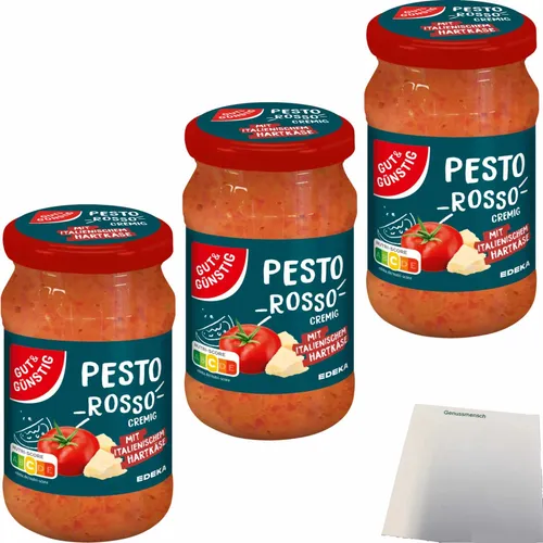 G&G Pesto Rosso mit Hartkäse 3er Pack 3x190g Glas usy Block