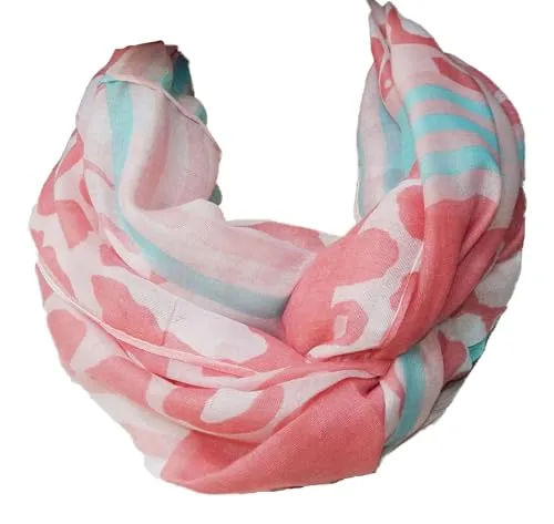 GIL-DESIGN XXL LOOP SCHAL SCHLAUCHSCHAL RUNDSCHAL HALSTUCH TÜCHER AUSWAHL HERBST WINTER 2023-2024 (Leopard Rosa Weiß Türkis 41)