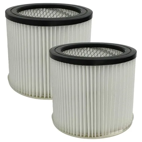 vhbw 2x Faltenfilter kompatibel mit Scheppach NTS30 Premium Nass- & Trockensauger - Patronenfilter, Schwarz Weiß