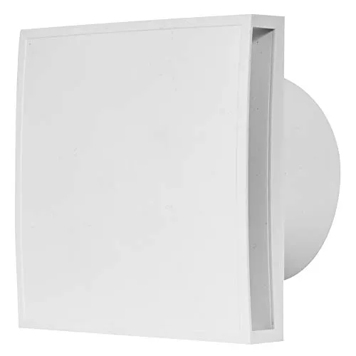 EUROPLAST Ø 100mm Weiß Bad-Lüfter mit Front, Leise Ventilator Lichtschalter-Aktivierung