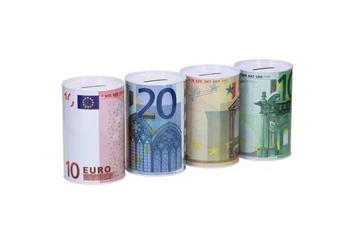 HAC24 Spardose Sparbüchse Gelddose Geldspardose Metallspardose, Metall im Euro-Design