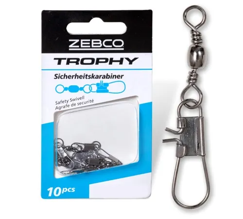 Zebco Trophy Sicherheitskarabiner mit Wirbel Gr.14 - 12kg