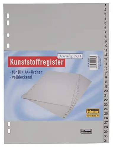 IDENA Kunststoff Ordner-Register 1-31 / DIN A4