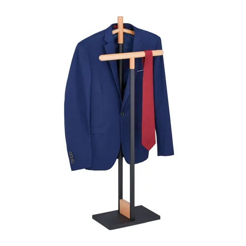 Stabiler Herrendiener Kleiderbutler – Freistehender Kleiderständer - Kleiderständer aus Buche, freistehend und ideal für Ordnung im Flur. Mit einer Höhe von 112 cm und einer Breite von 20 cm bietet er ausreichend Platz für Ihre Kleidung.