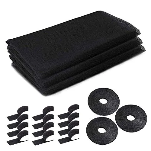 Fliegengitter Fenster,3 Stück Mückennetz Fenster 130x150 cm Insektenschutz Fenster Moskitonetz,Net Selbstklebend Mückengitter Gaze Schwarz