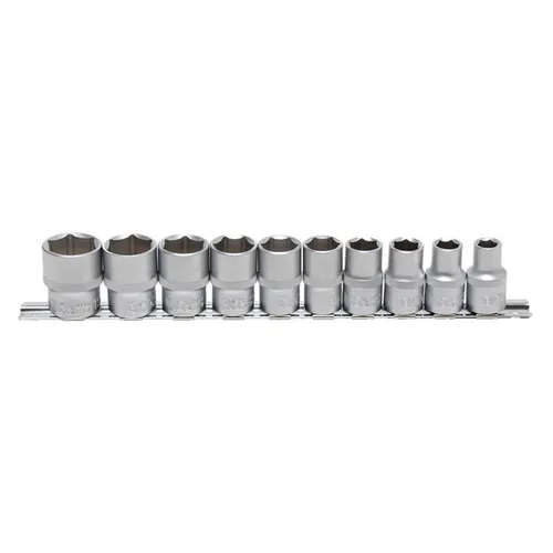 BGS-9113 Steckschlüsseleinsatz-Set, 12,5 (1/2), 6-kant, in ZOLL, 3/8 - 15/16, 10