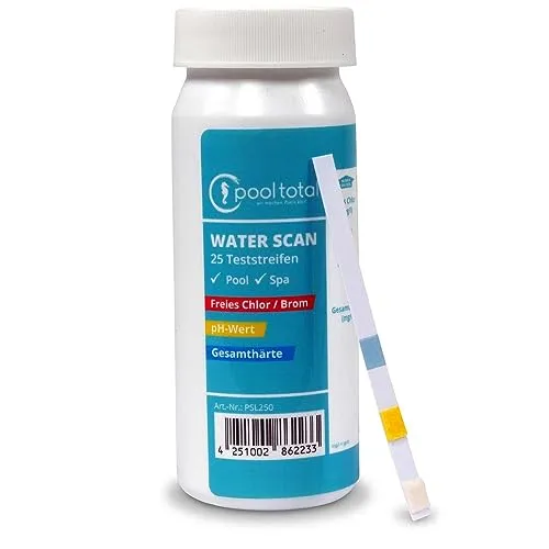 3in1 Teststreifen freies Chlor Brom pH-Wert Gesamthärte