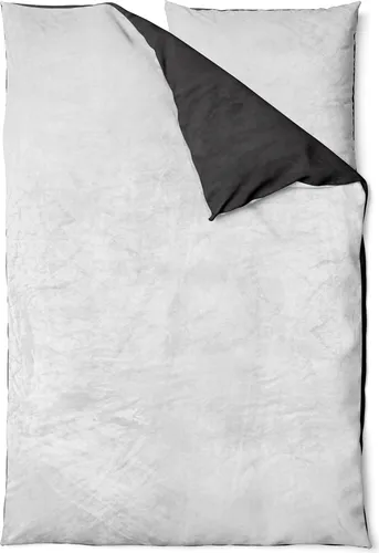 Winter Bettwäsche Teddy Plüsch Nicki Uni Flauschig Kuschelig Warm Weich Fleece, Farbe:Wende silber / anthrazit, Größe:2 teilig 135x200 cm