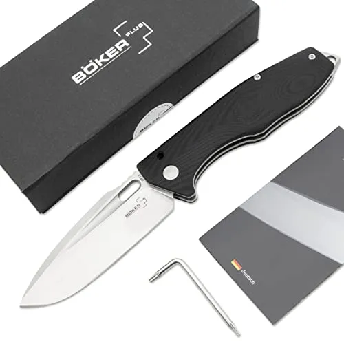 BÖKER PLUS Caracal Folder - Vielseitiges Taschenmesser - Taschenmesser mit robustem D2-Stahl und edler Geschenk-Box, ideal für Outdoor-Aktivitäten und den täglichen Einsatz.