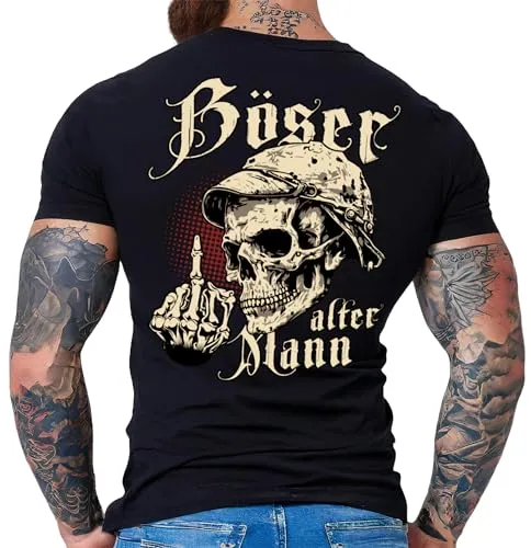 Produktbild Herren T-Shirt für den etwas älteren Nörgler:Böser Alter Mann Druck hinten