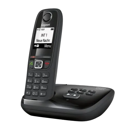 Gigaset AS405A - Schnurloses DECT-Telefon mit Anrufbeanworter - Festnetztelefone mit hervorragender Sprachqualität und kontrastreichem 1,8