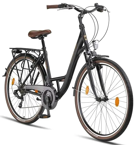Licorne Bike Cityrad Violetta Premium 28 Zoll - Antrasit Fahrrad - Premium City Bike mit 28 Zoll Laufrädern, ideal für den Stadtverkehr und bis 95 kg belastbar.