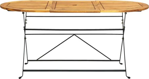 vidaXL Klappbarer Gartentisch aus Akazienholz - Esstisch für den Außenbereich, aus robustem Akazienholz mit hervorragender Wasserfestigkeit, ideal für Garten, Terrasse und Balkon. Platzsparend klappbar für einfache Lagerung.