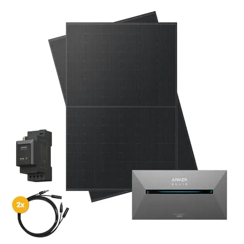 Kleines Kraftwerk 1000W Balkonkraftwerk mit Anker Solarbank 2 Pro - Effizientes Balkonkraftwerk mit 2x 500Wp Solarmodulen und integriertem Speicher für maximale Stromnutzung. Einfach zu installieren und ideal für nachhaltige Energieversorgung. Überwachen Sie alles bequem über die Anker App.