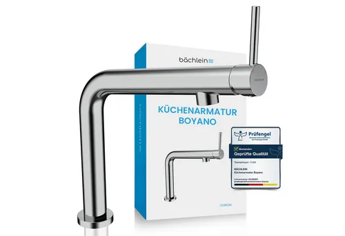 Bächlein Spültischarmatur Boyano - Elegante Küchenarmatur mit 130° Schwenkbereich und abnehmbarem Neoperl Perlator für einfache Reinigung. Ideal für modernes Küchendesign und zuverlässige Nutzung.