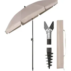 Sekey Sonnenschirm Ø180 cm – Höhenverstellbarer Terrassenschirm mit UV-Schutz - Praktischer Sonnenschirm mit einem Durchmesser von 180 cm, ideal für Balkon oder Terrasse. Mit Schutzhülle und Bodenhülse ausgestattet, bietet er optimalen UV-Schutz und lässt sich leicht neigen.