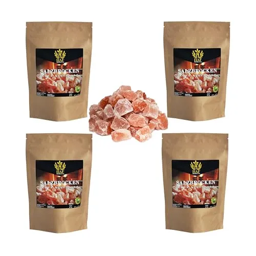 HAF Rosa Salzbrocken 1-25 kg – Naturbelassenes Steinsalz - Naturbelassene rosa Salzbrocken (4 kg) aus Pakistan, 2-5 cm groß. Ideal zur Dekoration und für die Sauna. Bringen Sie natürliche Eleganz und eine warme Atmosphäre in Ihr Zuhause.