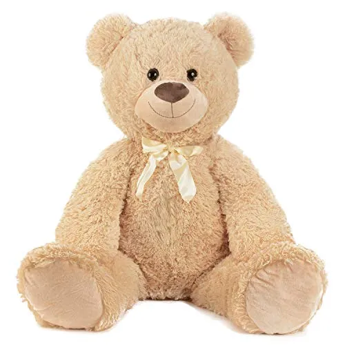 XXL Teddybär 1m Hellbraun - Kuschelbär für große Umarmungen - Stofftier XXL Teddybär in hellbraun mit einer Größe von 100cm, perfekt als Geschenkidee für Kinder und Erwachsene, ideal zum Kuscheln und Liebhaben.