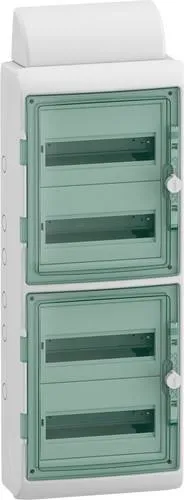 Schneider Electric Mureva Feuchtraumverteiler 48 Teilungen - Verteilerschrank mit Platz für 48 modulbreite DIN Geräte, ideal für Innen- und Außeninstallationen, mit IP65 Schutzgrad und stoßfestem Design (IK09).