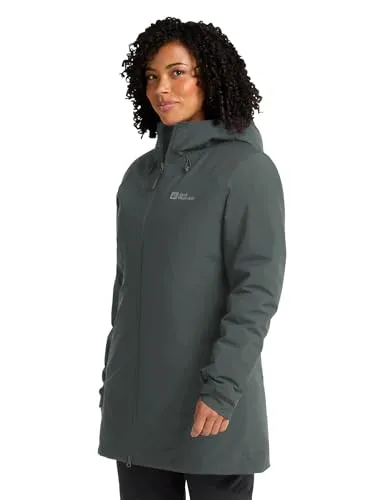 Jack Wolfskin Heidelstein Insulated Damen Mantel - Oliv Dunkelgrün - XS - Funktionsjacken mit isolierender Technologie, perfekt für kalte Tage und Outdoor-Abenteuer.